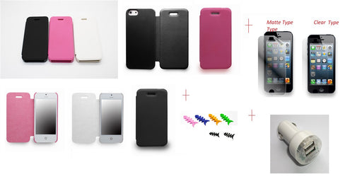 Slim Fit Leather Case + Car Charger for iPhone 5