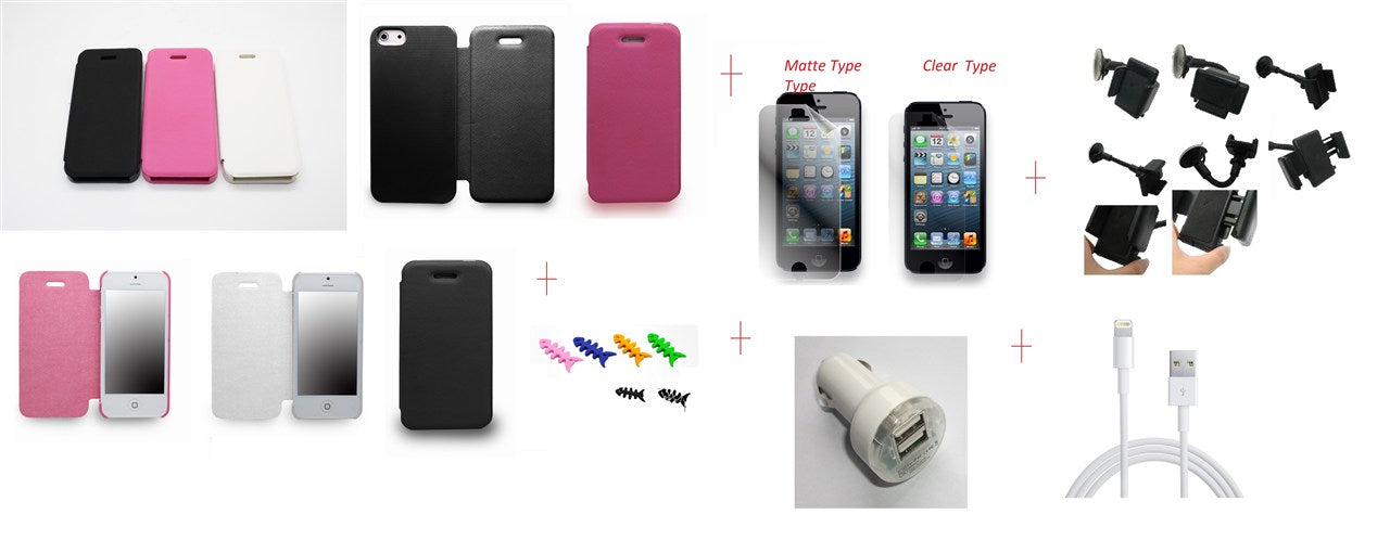 iPhone 5 Slim Fit Leather Holder Car Charger USB