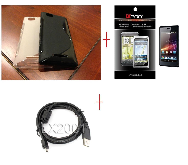 Sony Xperia M Gel Case + USB PC Cable