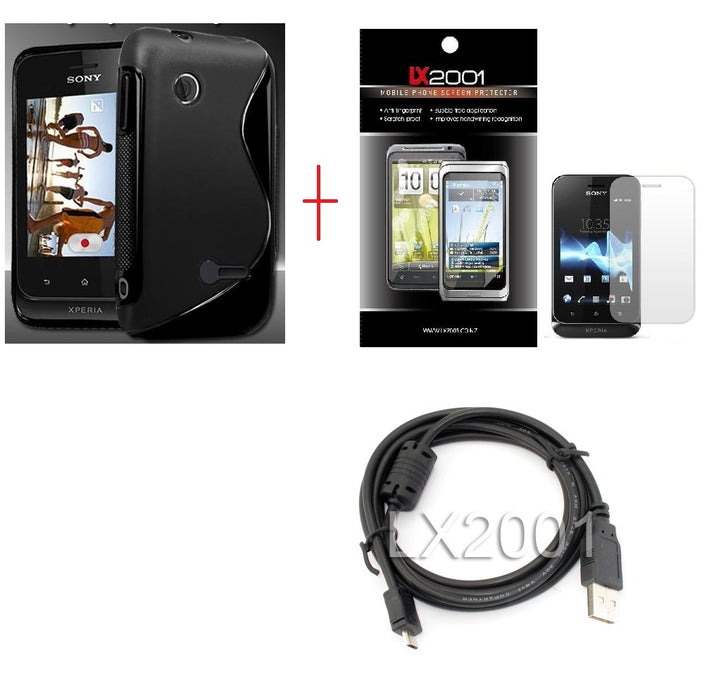 Sony Xperia Tipo ST21i Gel Case + USB PC Cable