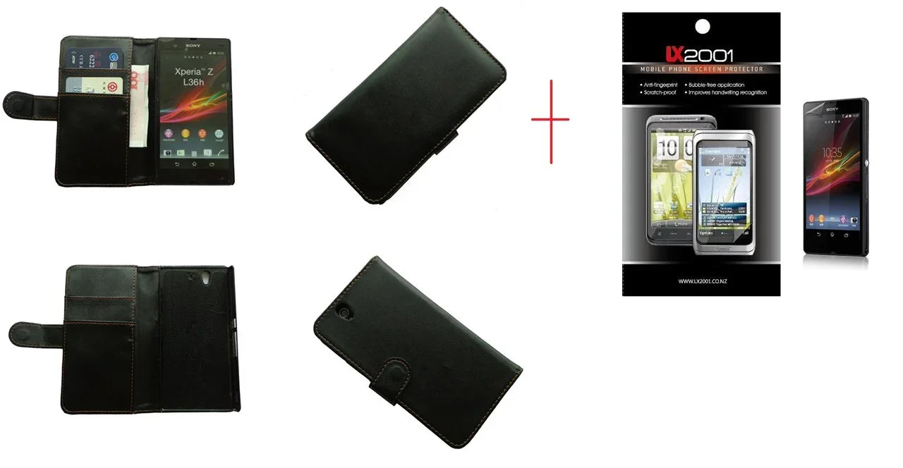 Sony Xperia Z Leather Case + Screen Protector - LX2001 - Homewares, Outdoor, Phone Accessories, Cases, Speakers, Headphones + More -