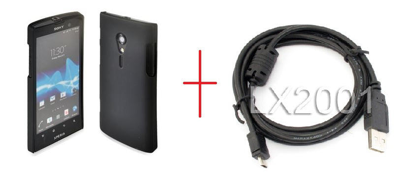 Sony Xperia Ion Rubber Case + USB PC Cable