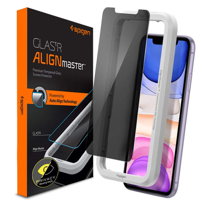 Spigen Apple iPhone 11 / Xr Privacy Tempered Glass Screen Protector AGL00103