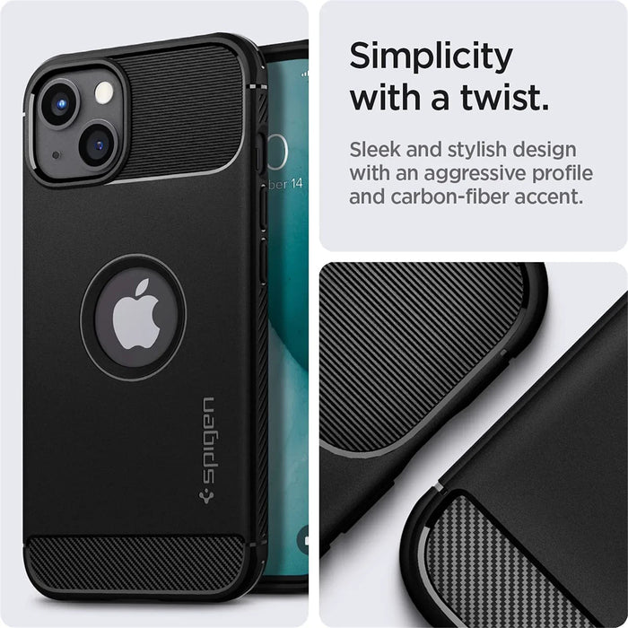 Spigen Apple iPhone 13 6.1" Rugged Armor Case - Black ACS03518 8809811852165 - LX2001 - Homewares, Outdoor, Phone Accessories, Cases, Speakers, Headphones + More -
