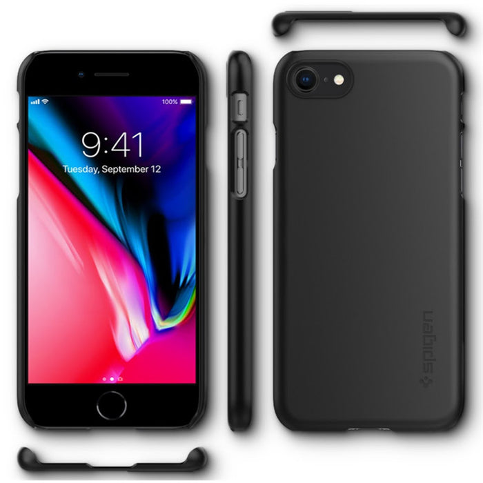 Spigen Apple iPhone SE (2020) iPhone 8 / 7 Thin Fit Case - Black ACS00940