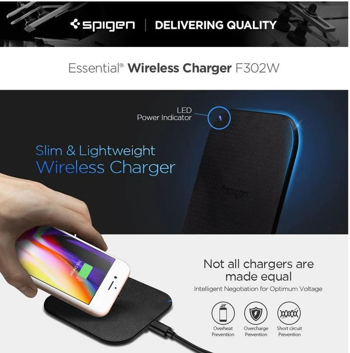 Spigen Essential 5W Qi Wireless Charging Pad Black 000CH20765 - LX2001 - Homewares, Outdoor, Phone Accessories, Cases, Speakers, Headphones + More -