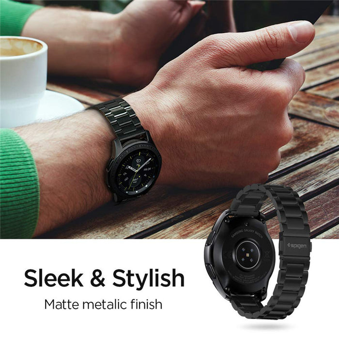 Spigen Samsung Galaxy Watch 42mm Active 2 Premium Stainless Steel Strap - Black 600WB24980 8809613765014
