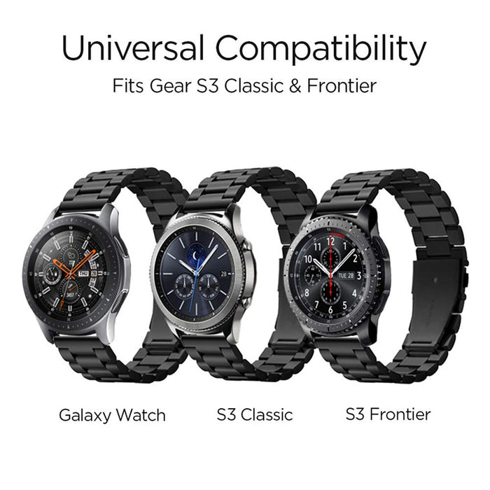Spigen Samsung Galaxy Watch 46mm Gear 3 Premium Stainless Steel Strap - Black 600WB24983 8809613765045