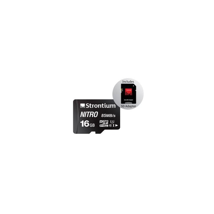 Strontium Nitro MicroSD Card 85MB/s with Adapter SRN16GTFU1QA