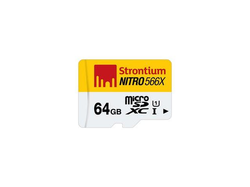 Strontium SDHC Card 64GB 100MB/S U3 UHS-I Class 10 SD Card SRN64GTFU3A1A 8886450706134