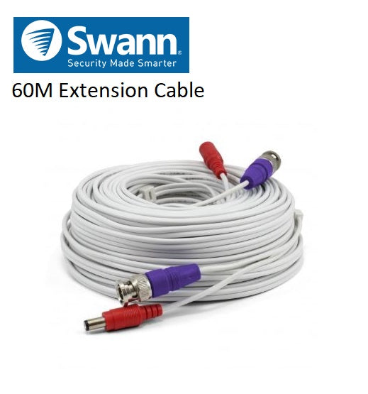 Swann 60m / 200ft BNC Extension Camera Cable SWPRO-60ULCBL-GL
