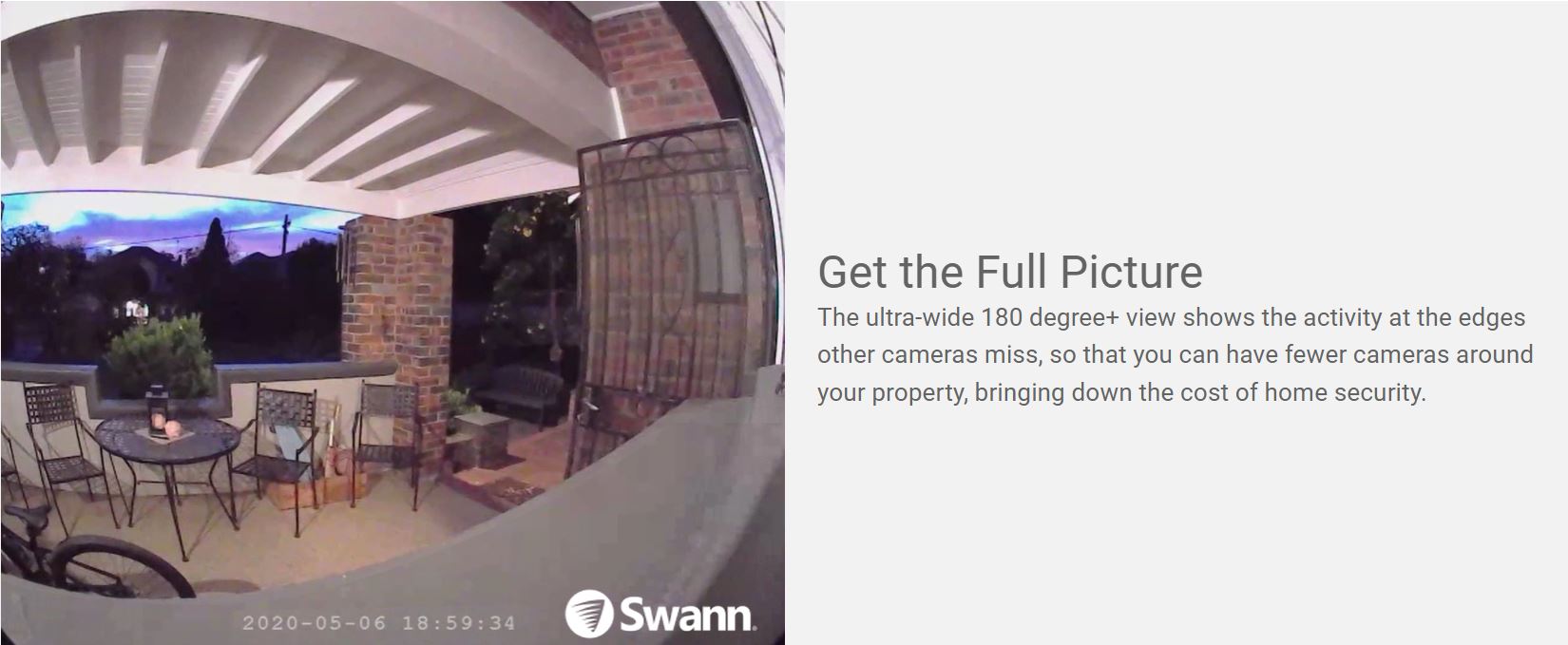 Swann SWIFI Wifi Wireless Security Camera Indoor / Outdoor White w/ Solar Panel