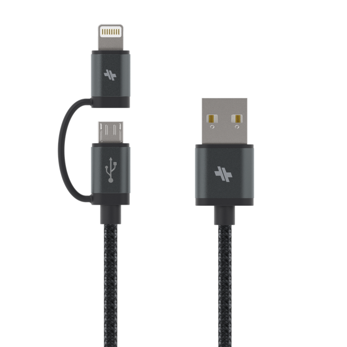 Swiss Alloy 2 in 1 micro USB and Lightning Cable SCLTMUA-M