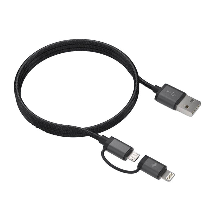 Swiss Alloy 2 in 1 micro USB and Lightning Cable SCLTMUA-M