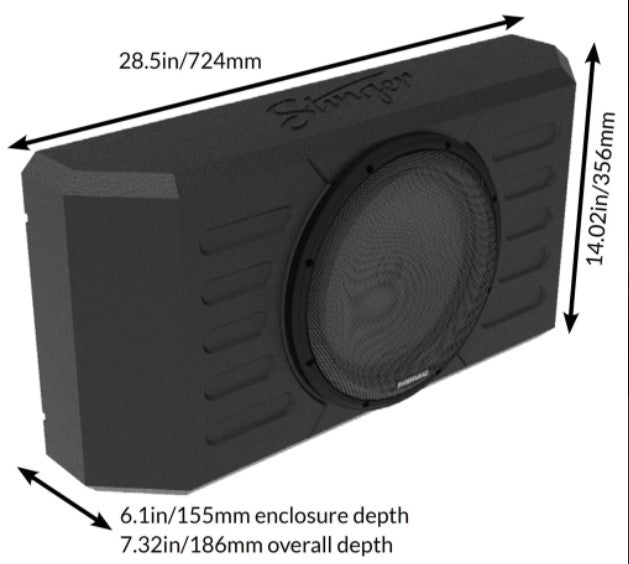 Phoenix Gold Swing Gate Mounted 12" Shallow Subwoofer Enclosure For Jeep Wrangle