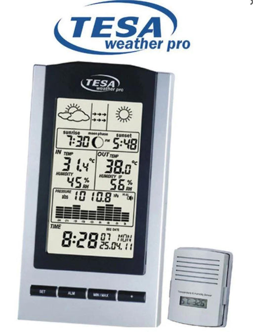 Tesa Wireless Moon Phase + Time and Temperature Weather Station WS1151 - LX2001 - Homewares, Outdoor, Phone Accessories, Cases, Speakers, Headphones + More -