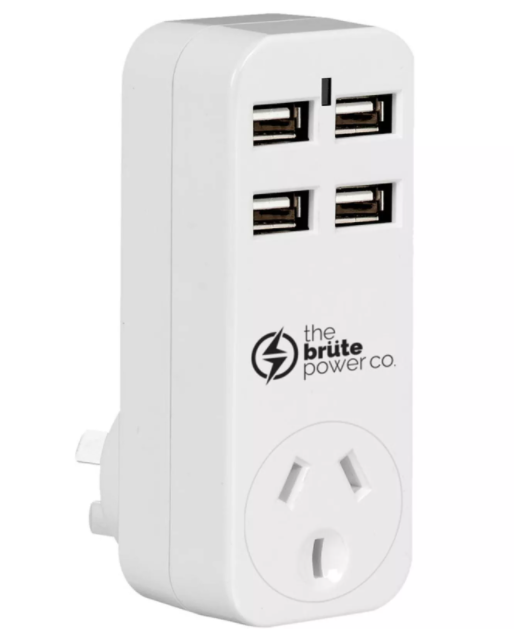 The Brute Power Co Quad Port Universal Wall Charger BPAUSB4