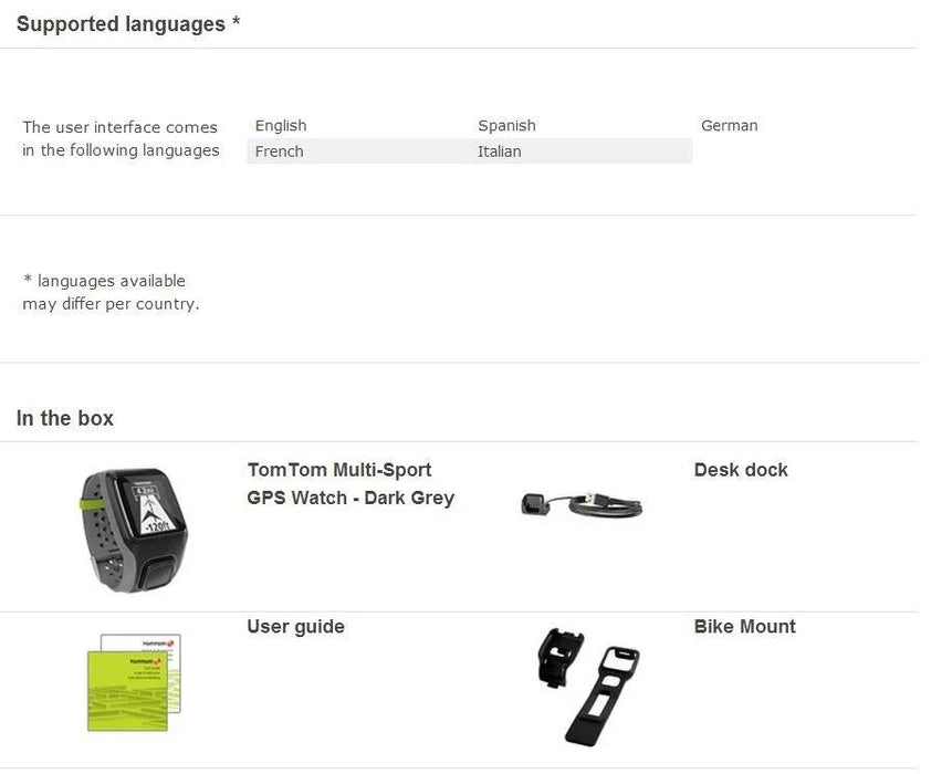 TomTom Multi Sport GPS Watch + Heart Rate Monitor - LX2001 - Homewares, Outdoor, Phone Accessories, Cases, Speakers, Headphones + More -