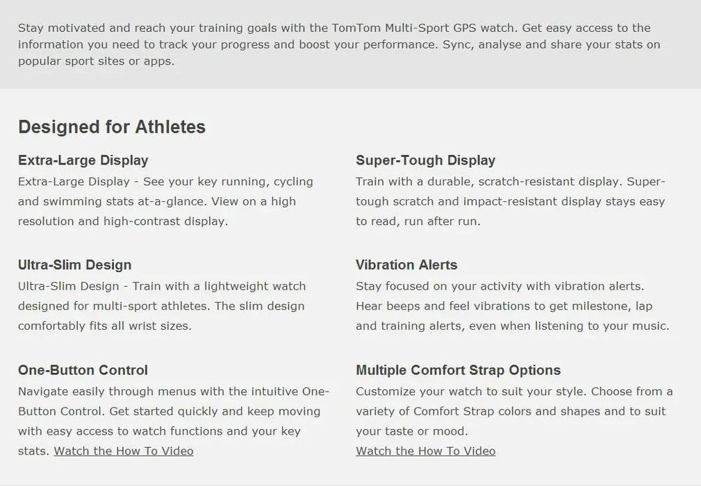 TomTom Multi Sport GPS Watch + Heart Rate Monitor - LX2001 - Homewares, Outdoor, Phone Accessories, Cases, Speakers, Headphones + More -