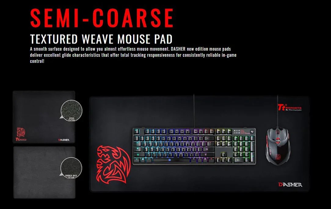 Tt eSPORTS Dasher Mini Slim Mouse Pad MP-DSM-BLKSMS-01 4717964403254 - LX2001 - Homewares, Outdoor, Phone Accessories, Cases, Speakers, Headphones + More -