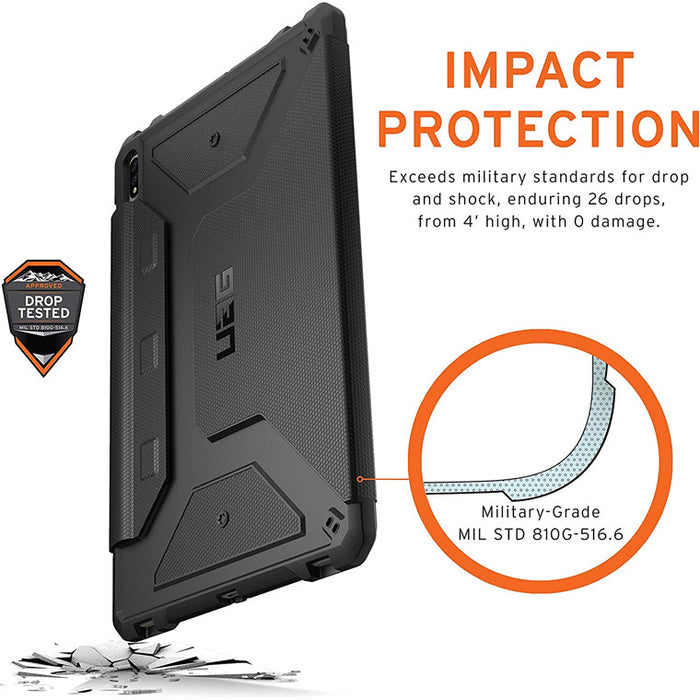 UAG Samsung Galaxy Tab S7+ / Tab S7 Plus Metropolis Folio Rugged Case - Black 222536114040 812451037623
