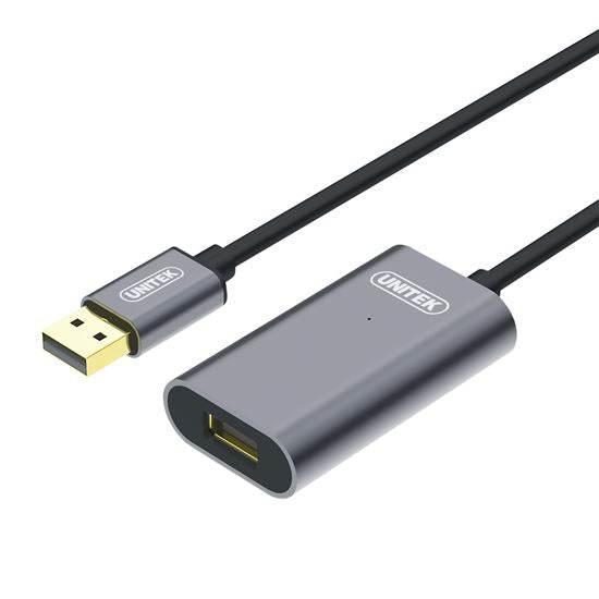 UNITEK 30m USB-A 2.0 Aluminum Extension Cable - Grey Y-275