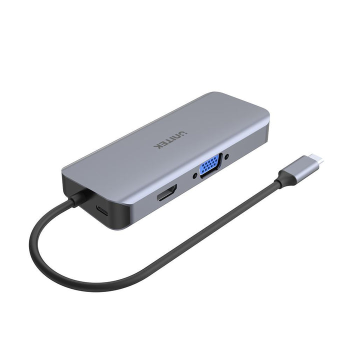 UNITEK 9-In-1 USB Multi-Port HDMI VGA SDHC Card Reader USB-C Hub D1026B