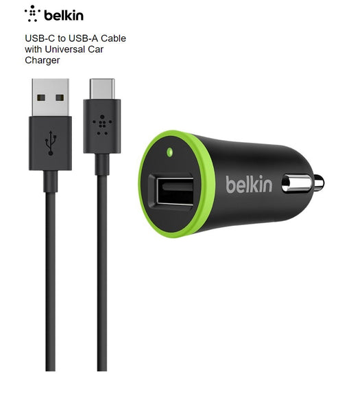 Belkin USB-C to USB-A USB Cable Car Charger F7U002BT06-BLK