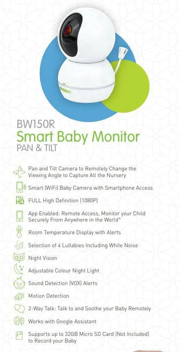 Uniden BW150R FULL HD Pan & Tilt Smart (WiFi) Baby Camera with Smartphone Access - LX2001 - Homewares, Outdoor, Phone Accessories, Cases, Speakers, Headphones + More -