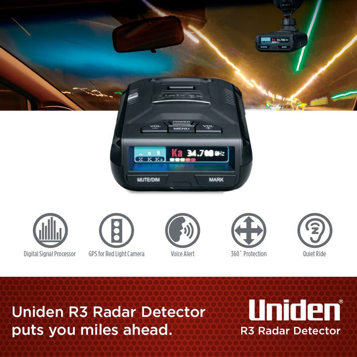 Uniden R3 R3NZ Radar Detector Extreme Range Laser Radar Detection w/ GPS R3NZ 050633600313