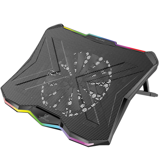 Vertux Gaming Portable Height Adjustable Cooling Pad w/ Rainbow LED lights GLARE.BLK - LX2001 - Homewares, Outdoor, Phone Accessories, Cases, Speakers, Headphones + More -