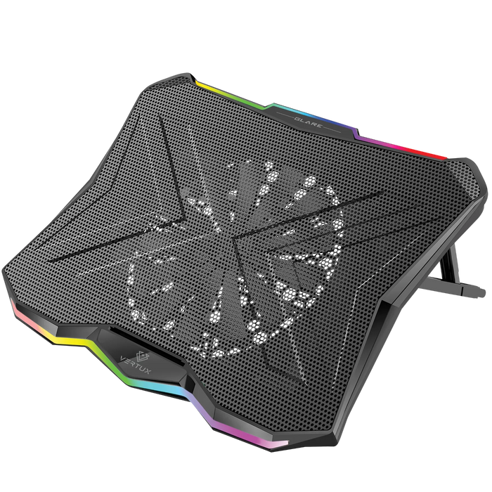 Vertux Gaming Portable Height Adjustable Cooling Pad w/ Rainbow LED lights GLARE.BLK - LX2001 - Homewares, Outdoor, Phone Accessories, Cases, Speakers, Headphones + More -