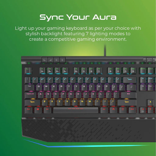 Vertux Hyper Action Mechanical Gaming Keyboard w/ LED Backlight TUNGSTEN - LX2001 - Homewares, Outdoor, Phone Accessories, Cases, Speakers, Headphones + More -