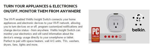 WeMo Insight Switch F7C029AU - LX2001 - Homewares, Outdoor, Phone Accessories, Cases, Speakers, Headphones + More -