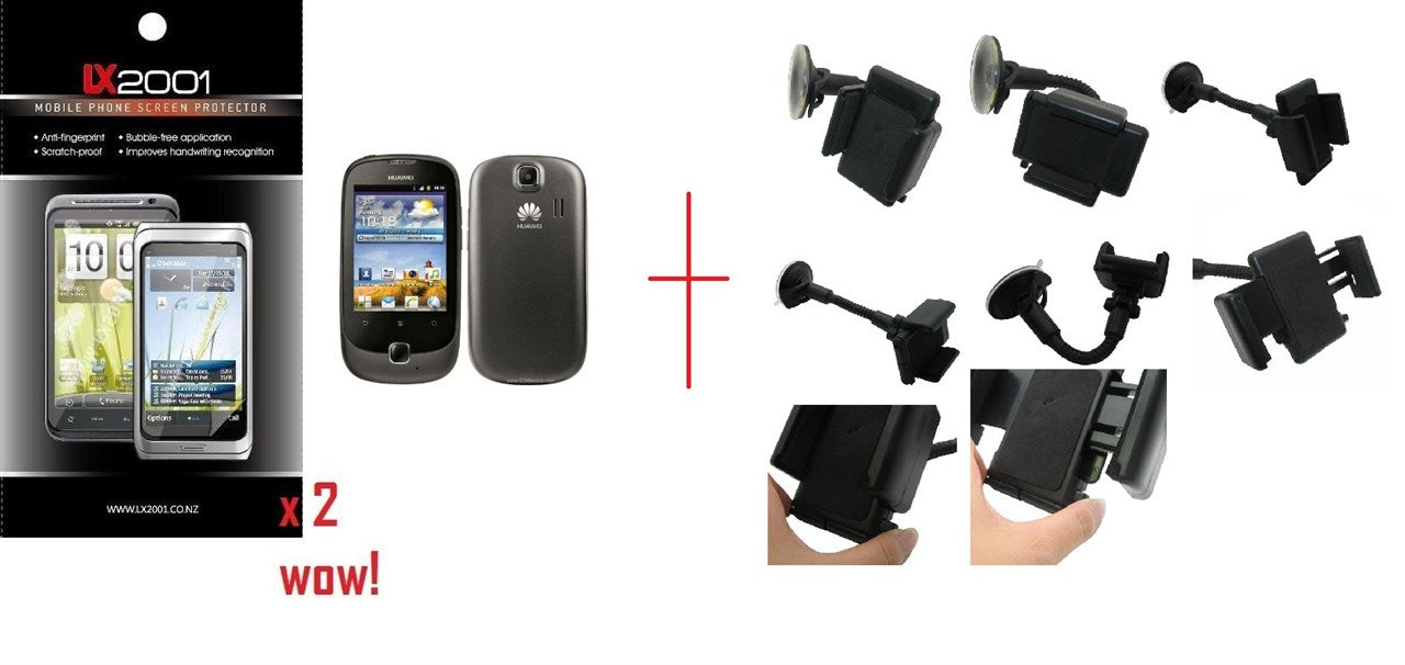 Nokia Asha 300 Screen Protector + Car Kit Holder
