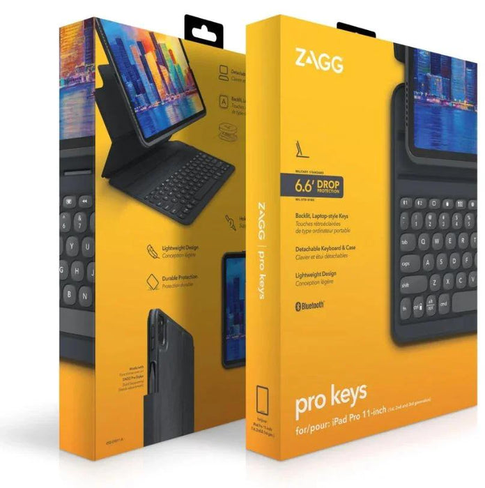 ZAGG Pro Keys Keyboard Case for Apple iPad 11" - Black / Gray - LX2001 - Homewares, Outdoor, Phone Accessories, Cases, Speakers, Headphones + More -