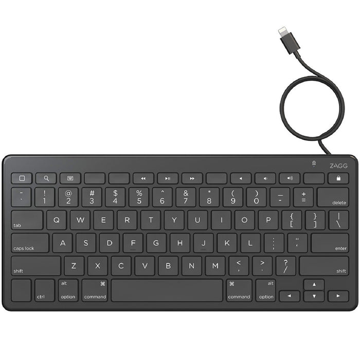 Zagg Apple iPad Wired Lightning Connector Tablet Keyboard ZLTKBW-BBU 848467063967