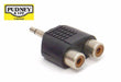3.5MM MONO PLUG TO 2 X RCA SOCKETS A1123