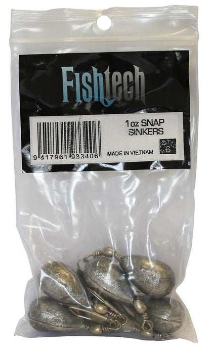 Fishtech Snap On Sinker 1oz (6 per pack) - LX2001 - Homewares, Outdoor, Phone Accessories, Cases, Speakers, Headphones + More -