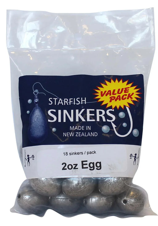 Starfish Egg Sinker Value Pack 2oz (18 per pack) - LX2001 - Homewares, Outdoor, Phone Accessories, Cases, Speakers, Headphones + More -