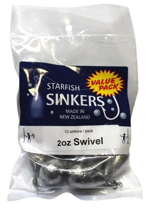 Starfish Swivel Sinker Value Pack 2oz (12 per pack) - LX2001 - Homewares, Outdoor, Phone Accessories, Cases, Speakers, Headphones + More -