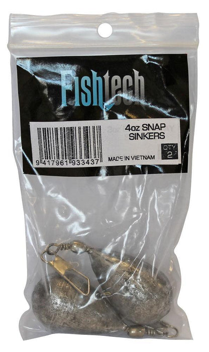 Fishtech Snap On Sinker 4oz (2 per pack) - LX2001 - Homewares, Outdoor, Phone Accessories, Cases, Speakers, Headphones + More -