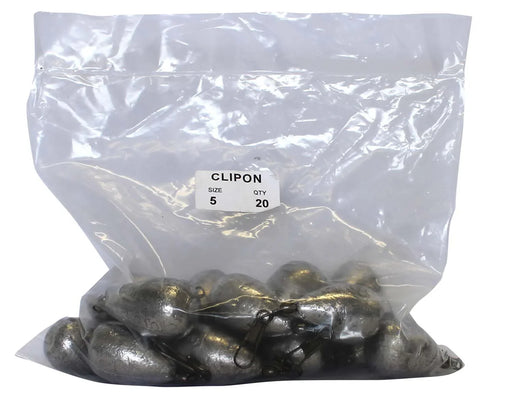Clipon Sinker Bulk Pack 5oz (20 per pack) - LX2001 - Homewares, Outdoor, Phone Accessories, Cases, Speakers, Headphones + More -