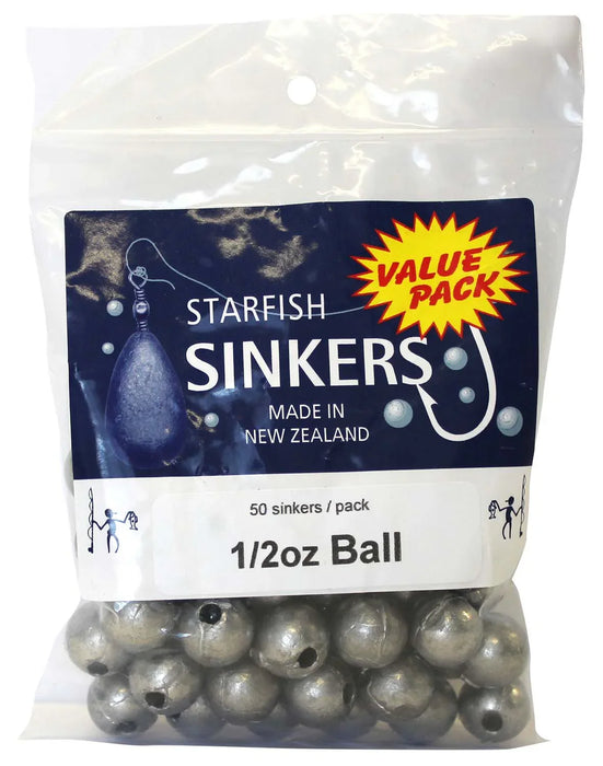 Starfish Ball Sinker Value Pack 1/2oz (50 per pack) - LX2001 - Homewares, Outdoor, Phone Accessories, Cases, Speakers, Headphones + More -