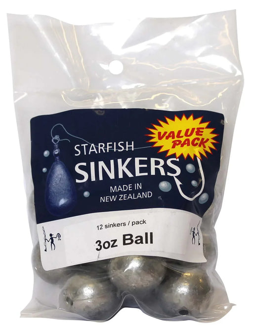 Starfish Ball Sinker Value Pack 3oz (12 per pack) - LX2001 - Homewares, Outdoor, Phone Accessories, Cases, Speakers, Headphones + More -