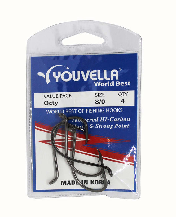 Youvella Octy Hooks 8/0 (4 per pack)