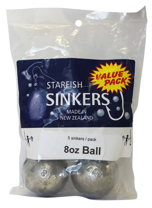 Starfish Ball Sinker Value Pack 8oz (5 per pack) - LX2001 - Homewares, Outdoor, Phone Accessories, Cases, Speakers, Headphones + More -
