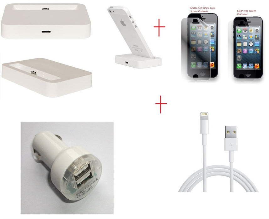 iPhone 5 Dock Stand + Lightning Cable + Charger