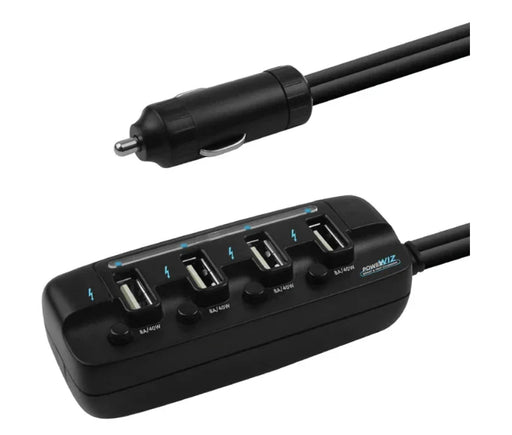 mbeat 4-Port 40W rapid car charger with ON/OFF switches via Cigarette Lighter - LX2001 - Homewares, Outdoor, Phone Accessories, Cases, Speakers, Headphones + More -