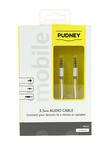 Pudney 3.5Mm Stereo Plug To 3.5Mm Stereo Plug 1 Metre White
